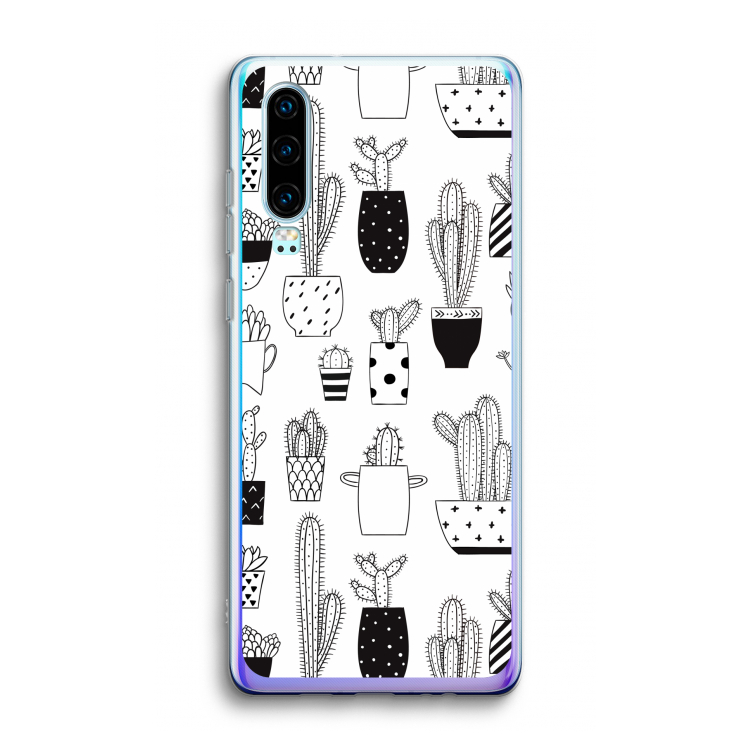 Cactusmotief: Huawei P30 Transparant Hoesje
