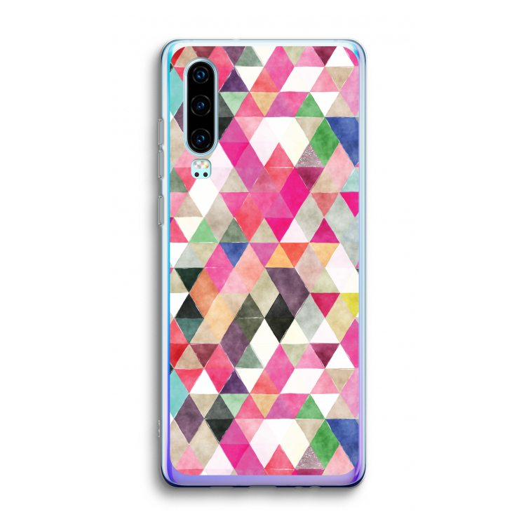 Gekleurde driehoekjes: Huawei P30 Transparant Hoesje