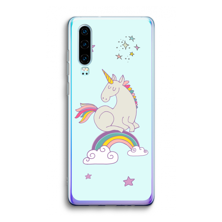 Regenboog eenhoorn: Huawei P30 Transparant Hoesje
