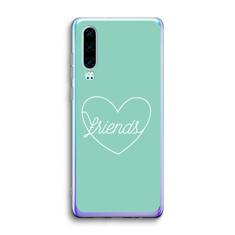 Friends heart pastel: Huawei P30 Transparant Hoesje