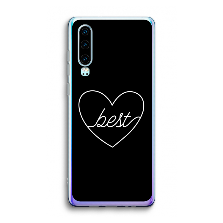 Best heart black: Huawei P30 Transparant Hoesje