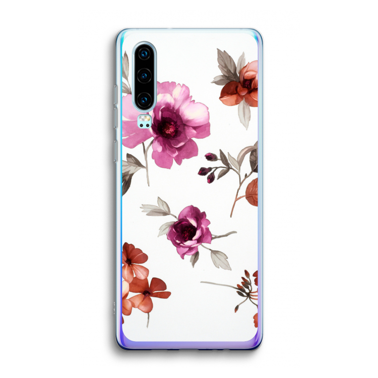 Geschilderde bloemen: Huawei P30 Transparant Hoesje