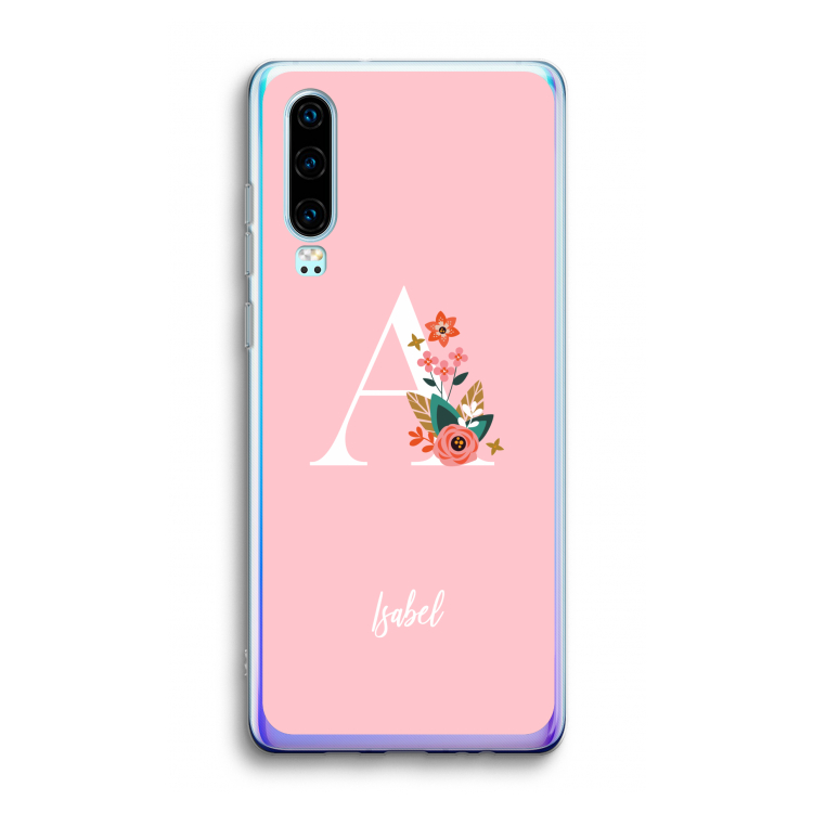 Pink Bouquet: Huawei P30 Transparant Hoesje