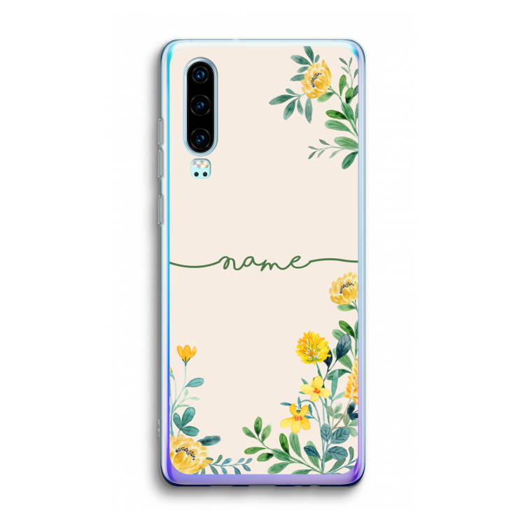Gele bloemen: Huawei P30 Transparant Hoesje