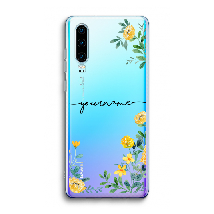 Gele bloemen: Huawei P30 Transparant Hoesje