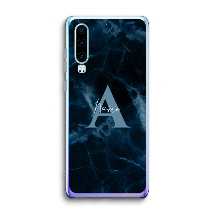 Midnight Marble: Huawei P30 Transparant Hoesje