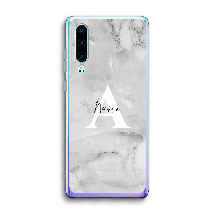 Ivory Marble: Huawei P30 Transparant Hoesje
