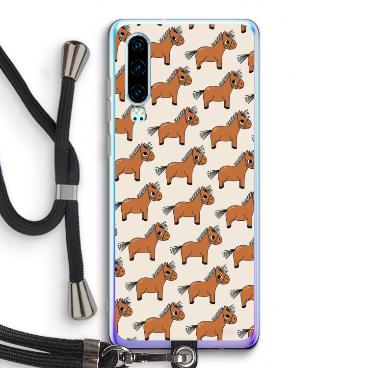 Pony: Huawei P30 Transparant Hoesje met koord