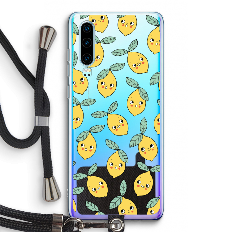 Citroenen: Huawei P30 Transparant Hoesje met koord