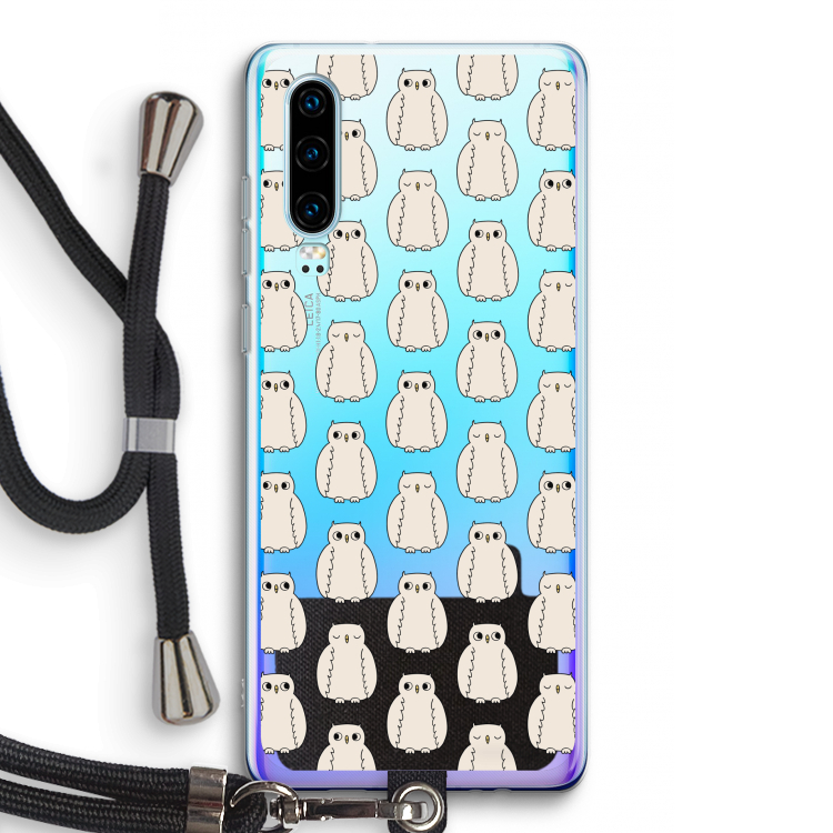 Uilen: Huawei P30 Transparant Hoesje met koord