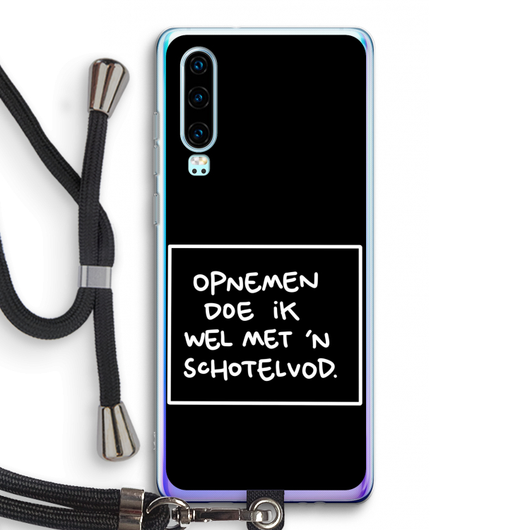 Schotelvod: Huawei P30 Transparant Hoesje met koord