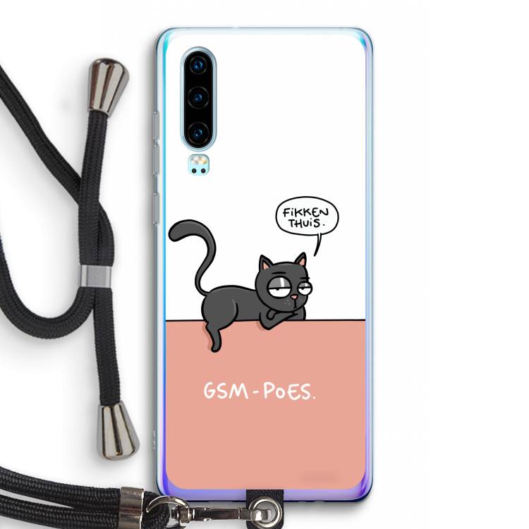 GSM poes: Huawei P30 Transparant Hoesje met koord