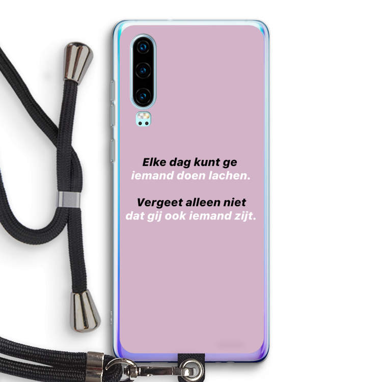 gij zijt ook iemand: Huawei P30 Transparant Hoesje met koord