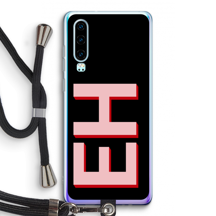 Monogram: Huawei P30 Transparant Hoesje met koord