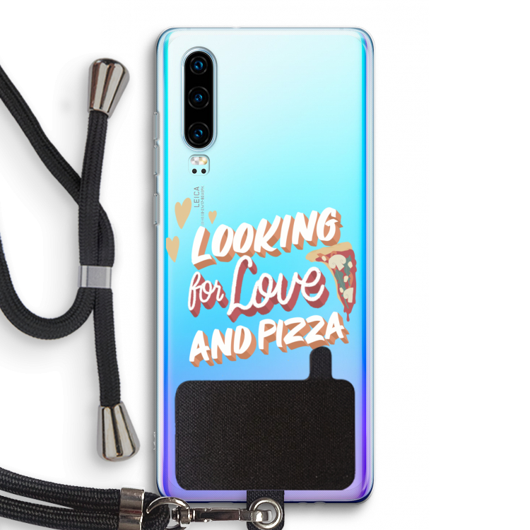 Pizza is the answer: Huawei P30 Transparant Hoesje met koord