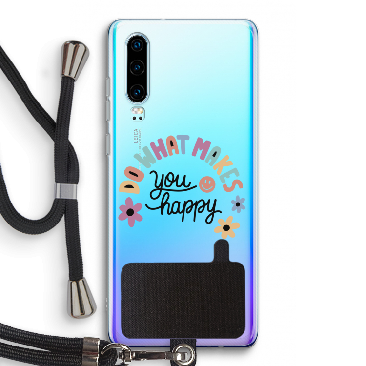 Happy days: Huawei P30 Transparant Hoesje met koord