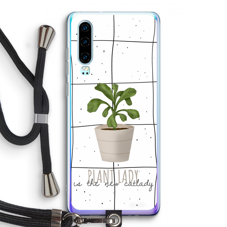 Kamerplant op vensterruit: Huawei P30 Transparant Hoesje met koord
