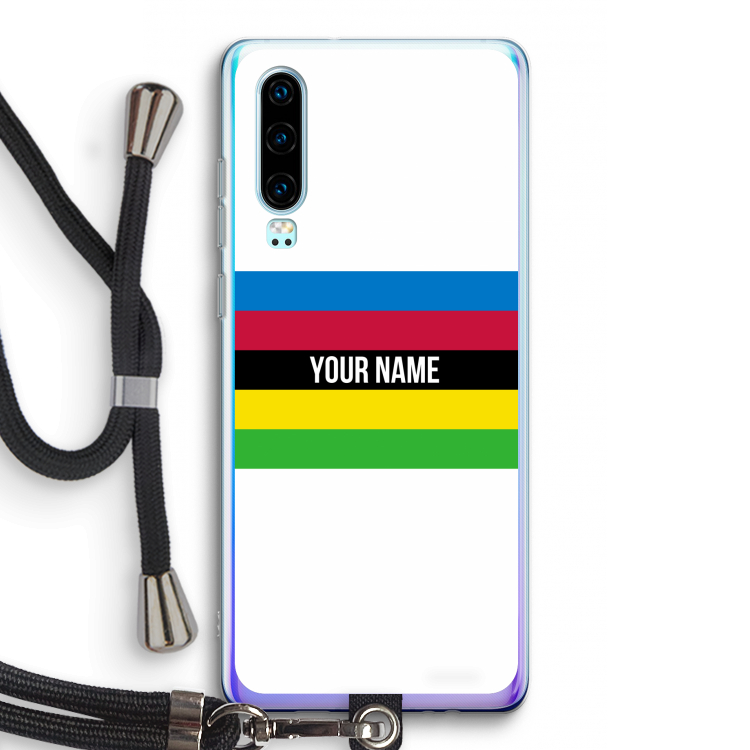 WK Wielrennen: Huawei P30 Transparant Hoesje met koord
