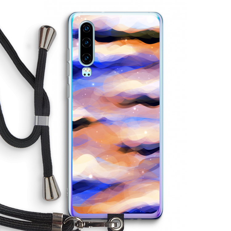 Donkere Wolken: Huawei P30 Transparant Hoesje met koord