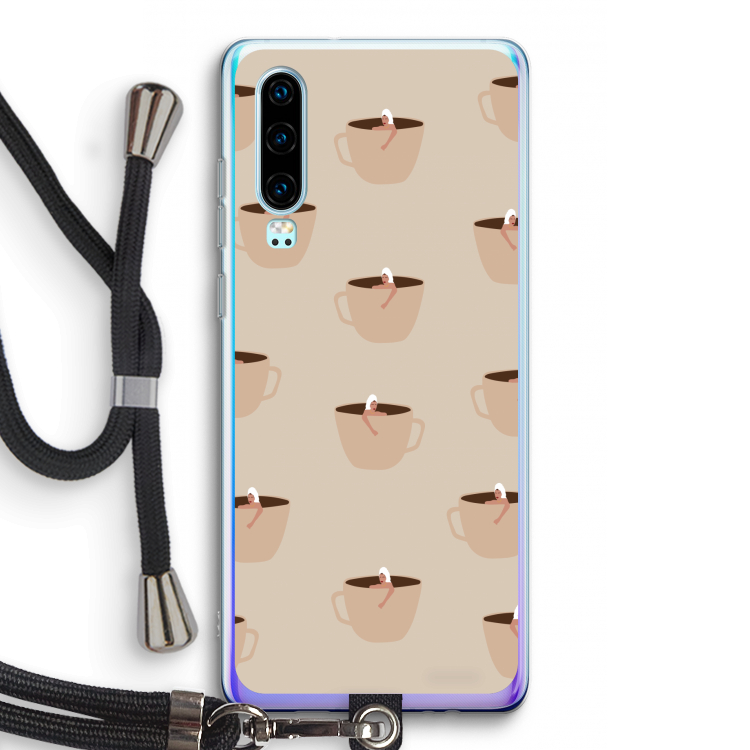 Morning coffee: Huawei P30 Transparant Hoesje met koord