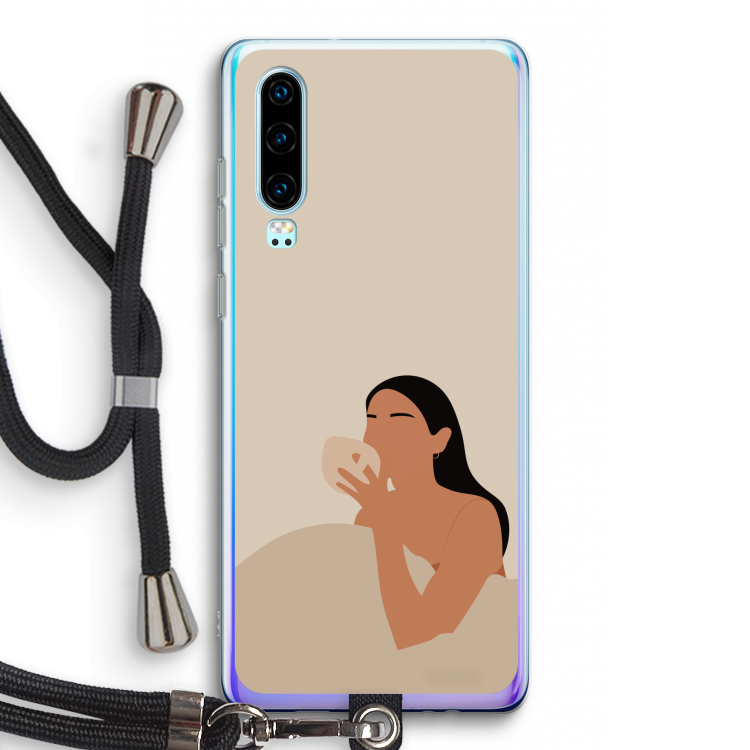 Fresh coffee: Huawei P30 Transparant Hoesje met koord
