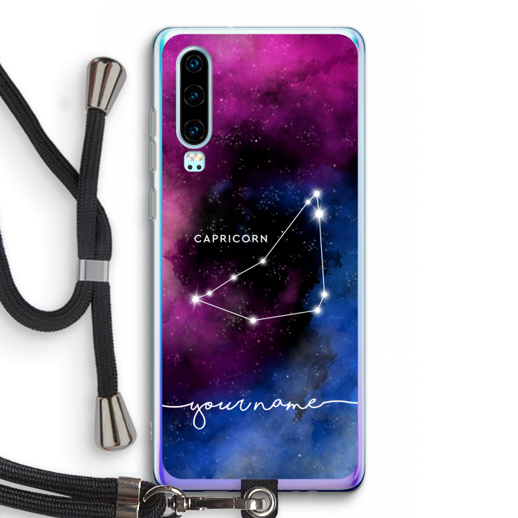 Sterrenbeeld - Donker: Huawei P30 Transparant Hoesje met koord