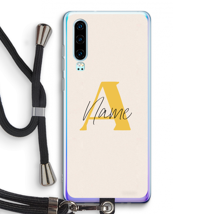 Amber Script: Huawei P30 Transparant Hoesje met koord
