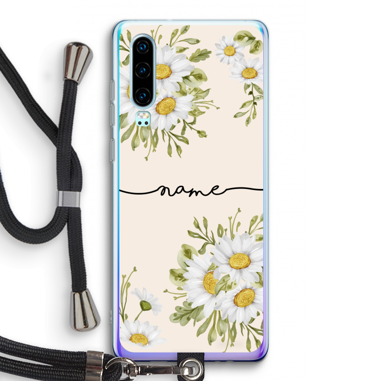 Daisies: Huawei P30 Transparant Hoesje met koord