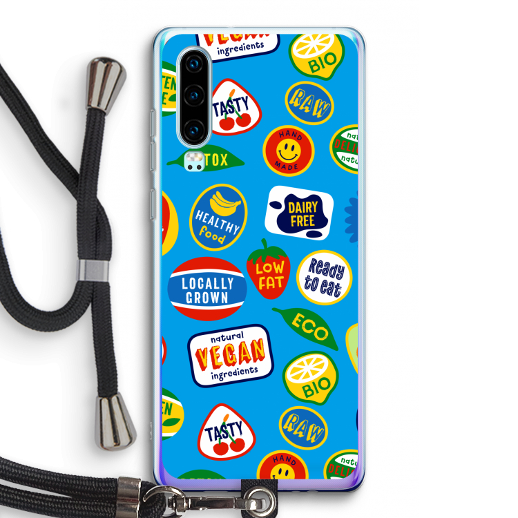 Fruitsticker: Huawei P30 Transparant Hoesje met koord