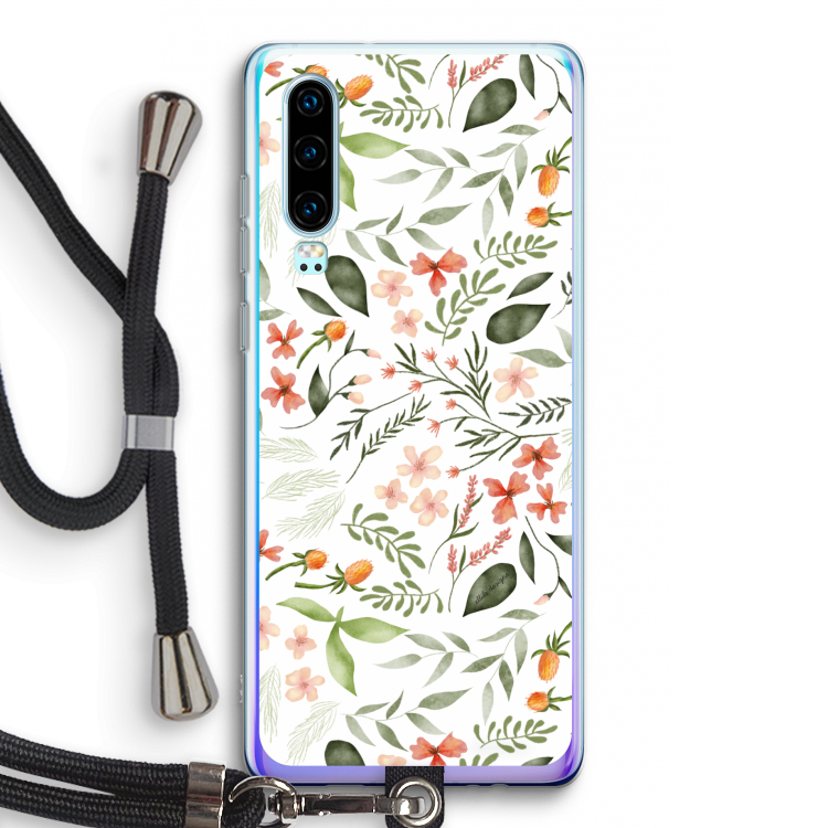 Sweet little flowers: Huawei P30 Transparant Hoesje met koord