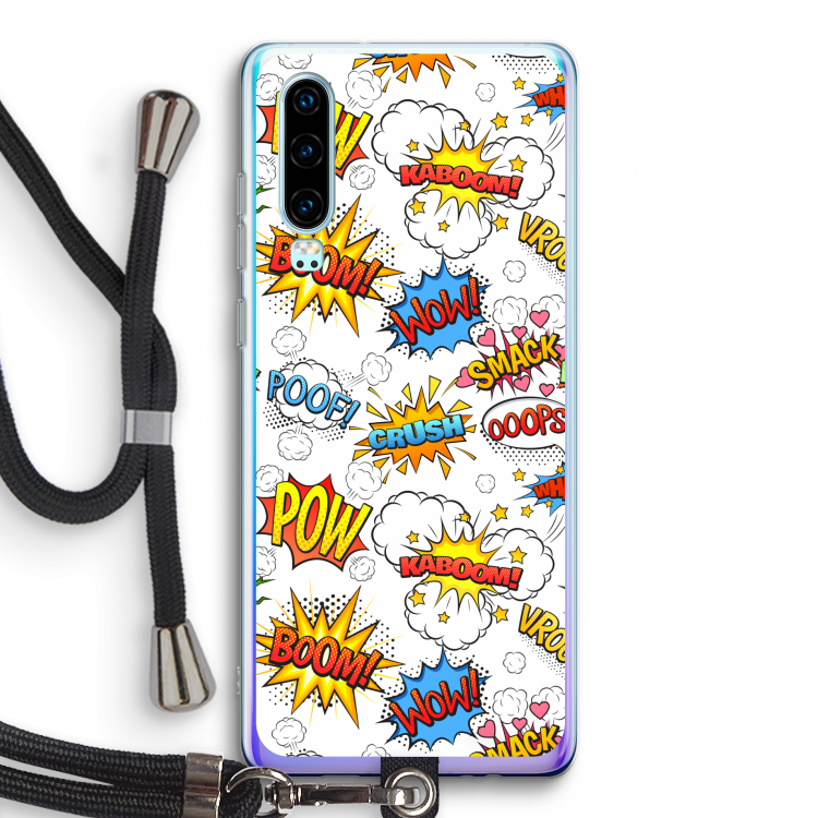 Pow Smack: Huawei P30 Transparant Hoesje met koord