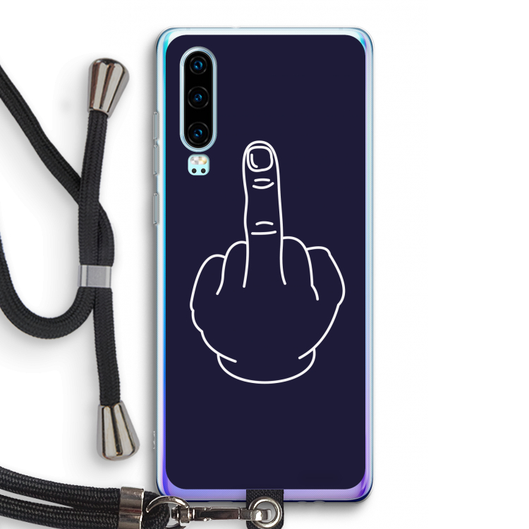 F**k U: Huawei P30 Transparant Hoesje met koord