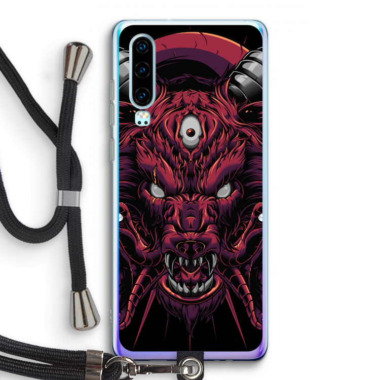 Hell Hound and Serpents: Huawei P30 Transparant Hoesje met koord