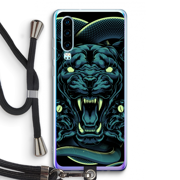 Cougar and Vipers: Huawei P30 Transparant Hoesje met koord