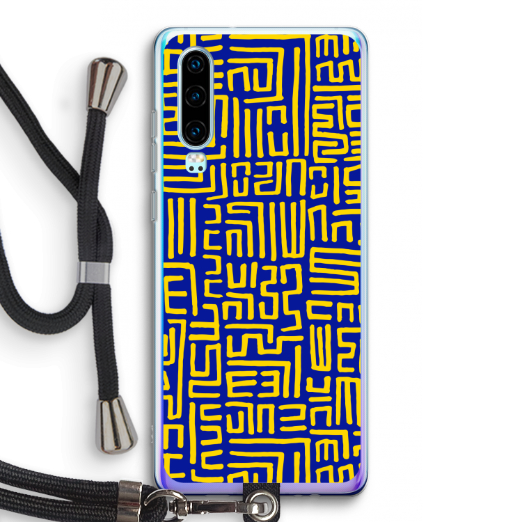 Majorelle Blue Print: Huawei P30 Transparant Hoesje met koord