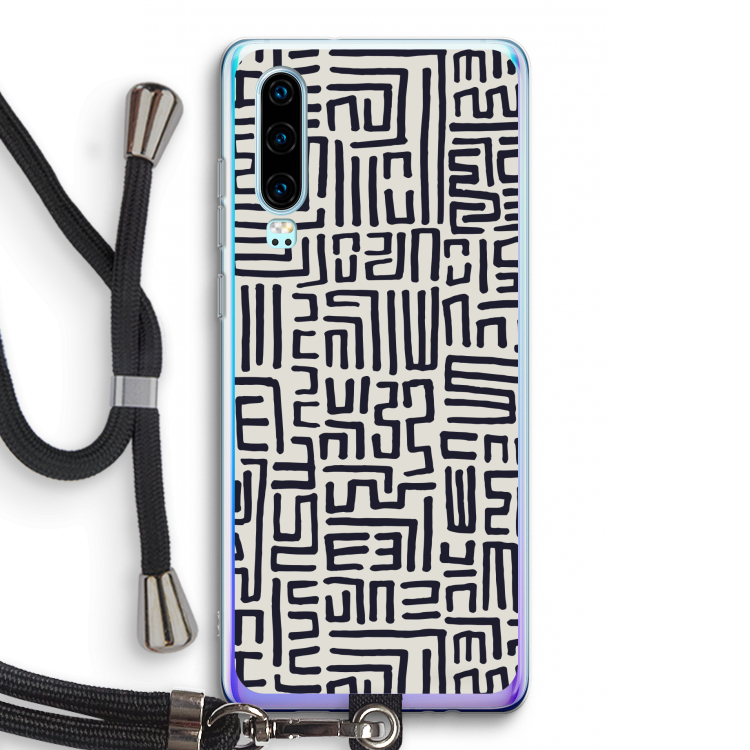 Moroccan Print: Huawei P30 Transparant Hoesje met koord