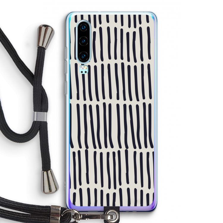 Moroccan stripes: Huawei P30 Transparant Hoesje met koord