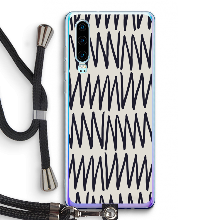 Marrakech Zigzag: Huawei P30 Transparant Hoesje met koord