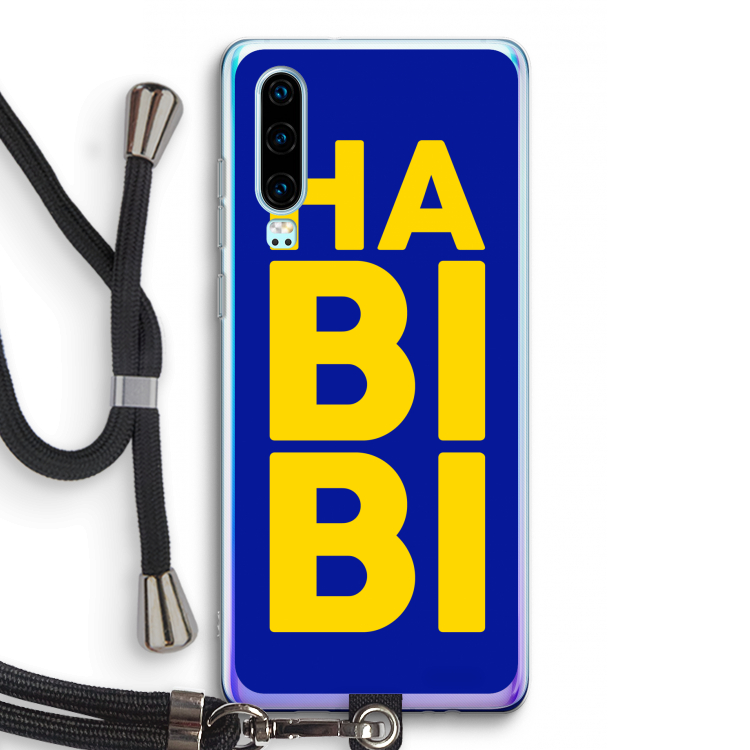 Habibi Blue: Huawei P30 Transparant Hoesje met koord