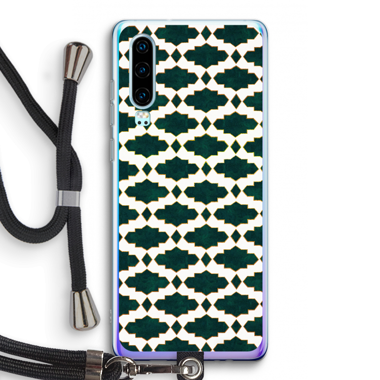 Moroccan tiles: Huawei P30 Transparant Hoesje met koord