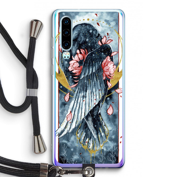 Golden Raven: Huawei P30 Transparant Hoesje met koord