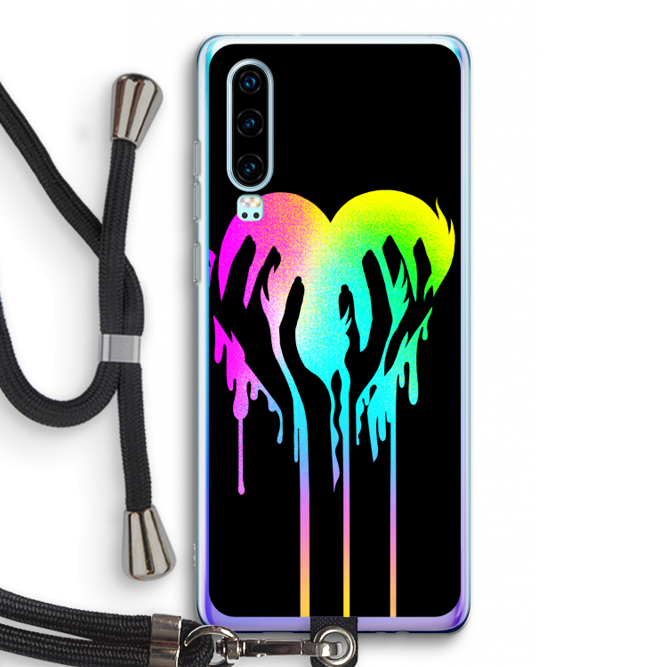 Hold My Heart: Huawei P30 Transparant Hoesje met koord