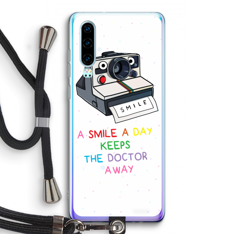 Smile: Huawei P30 Transparant Hoesje met koord