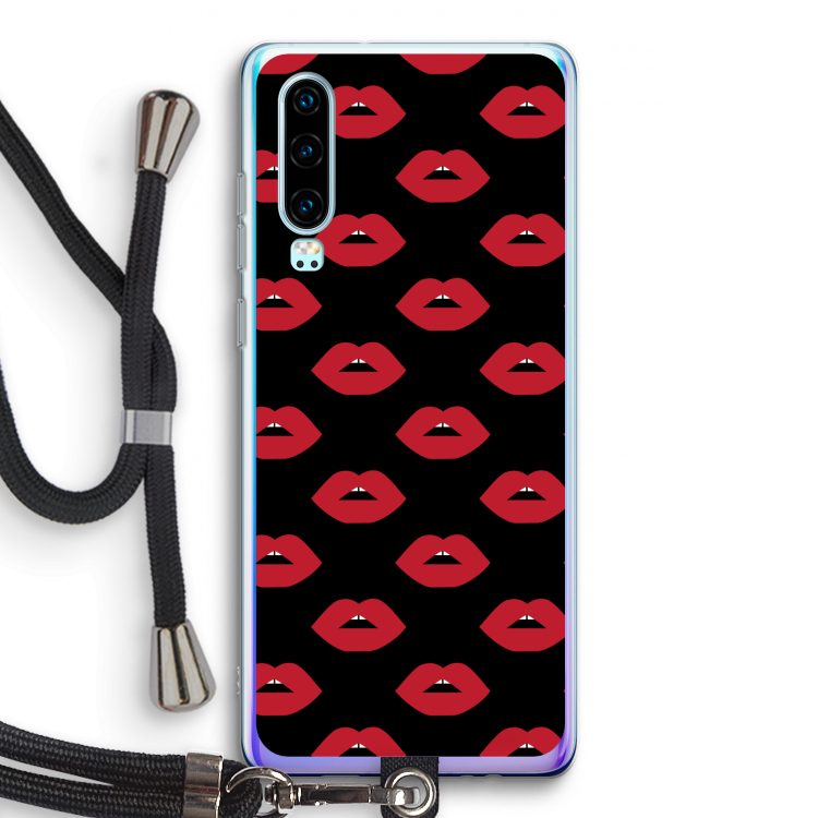 Lips: Huawei P30 Transparant Hoesje met koord