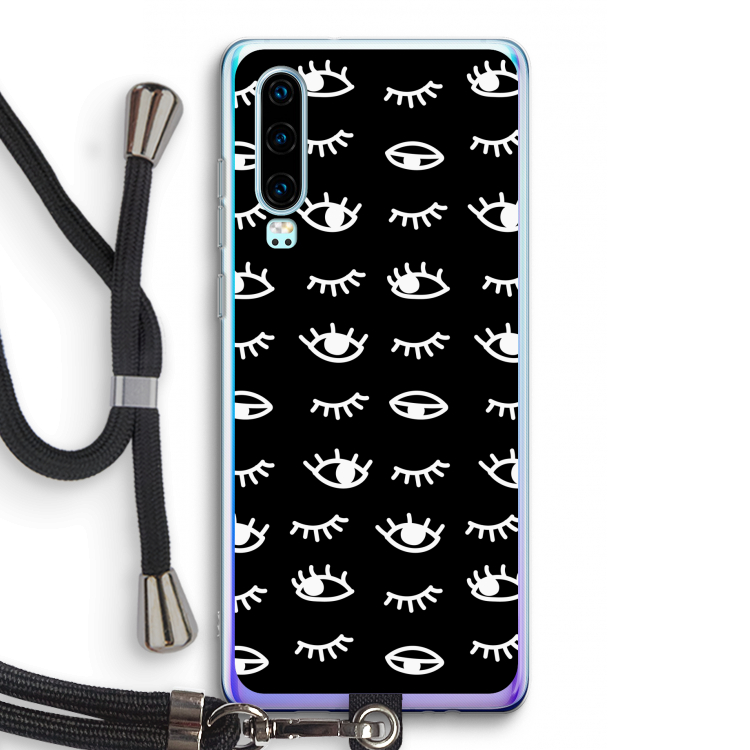 Eye pattern #3: Huawei P30 Transparant Hoesje met koord