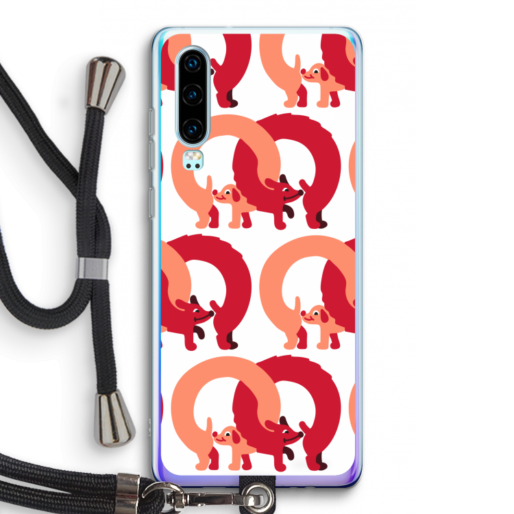 Dogs: Huawei P30 Transparant Hoesje met koord