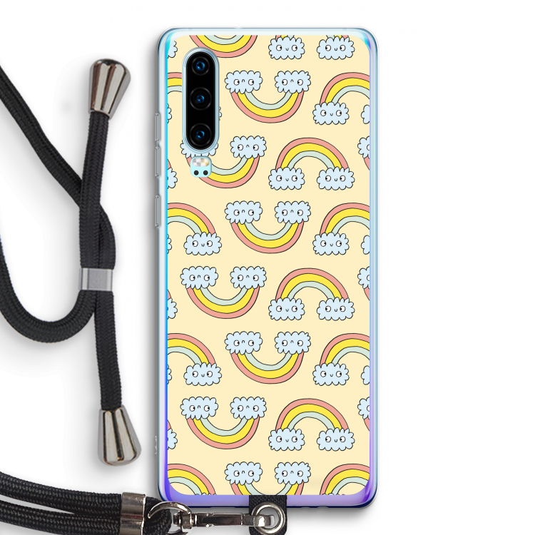 Regenboog: Huawei P30 Transparant Hoesje met koord