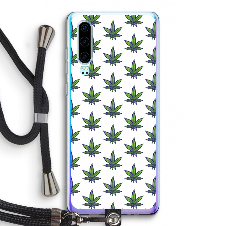 Weed: Huawei P30 Transparant Hoesje met koord