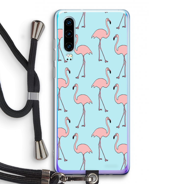 Anything Flamingoes: Huawei P30 Transparant Hoesje met koord