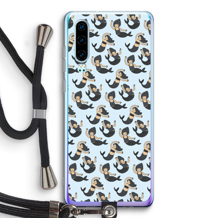 Zeemeermin: Huawei P30 Transparant Hoesje met koord
